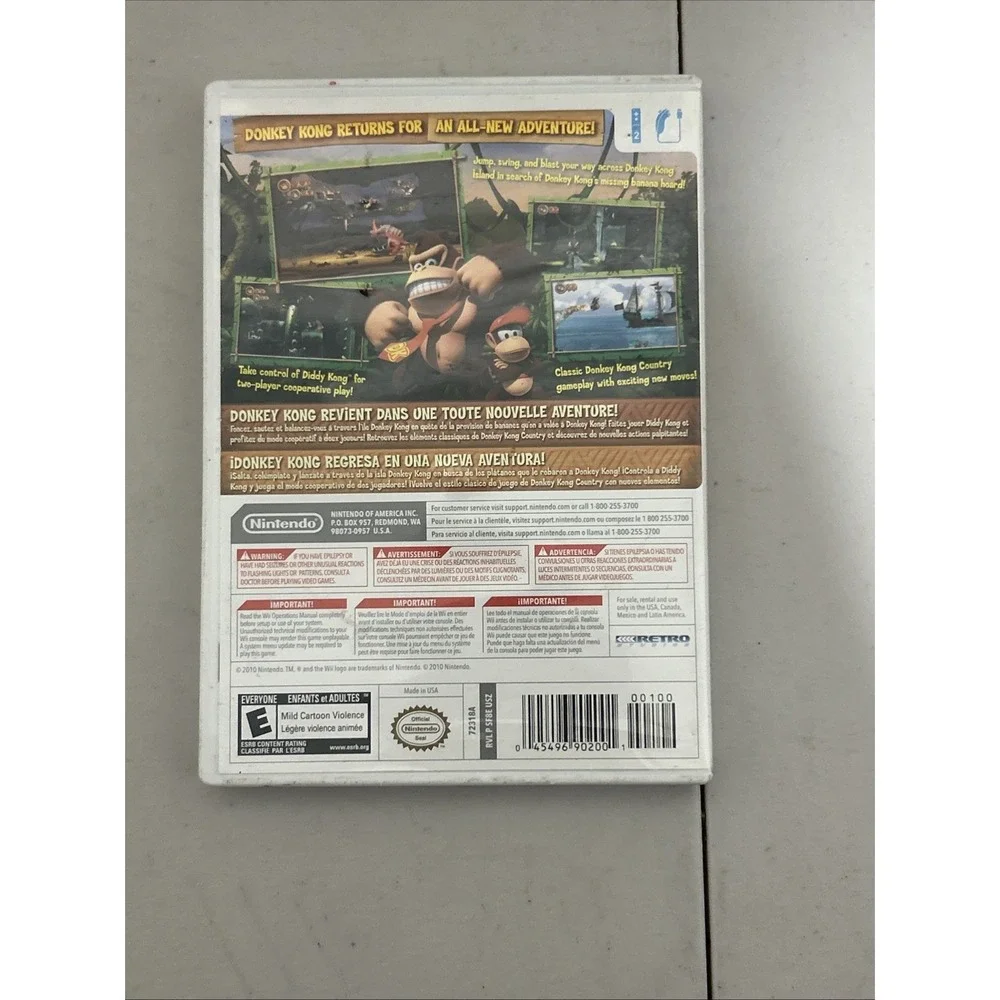 Donkey Kong Country Returns Wii CIB Nintendo Wii 2010 Complete w Reg Card B